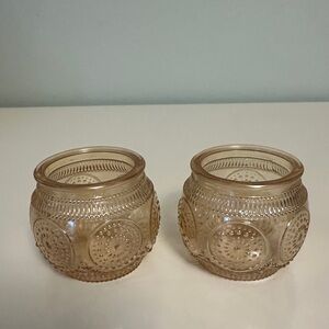 Elegant Glass Candle Holders - Set of 2